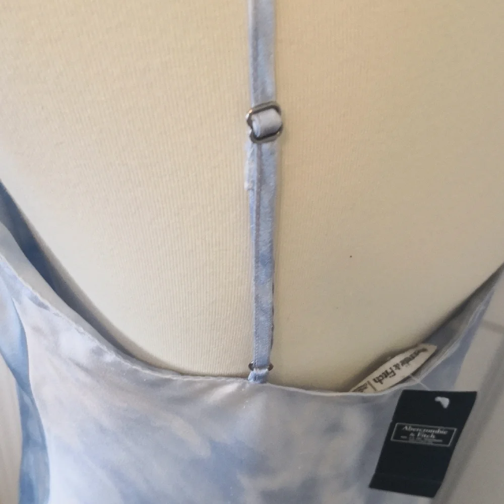Elegant Blue Tie-Dye Slip Dress